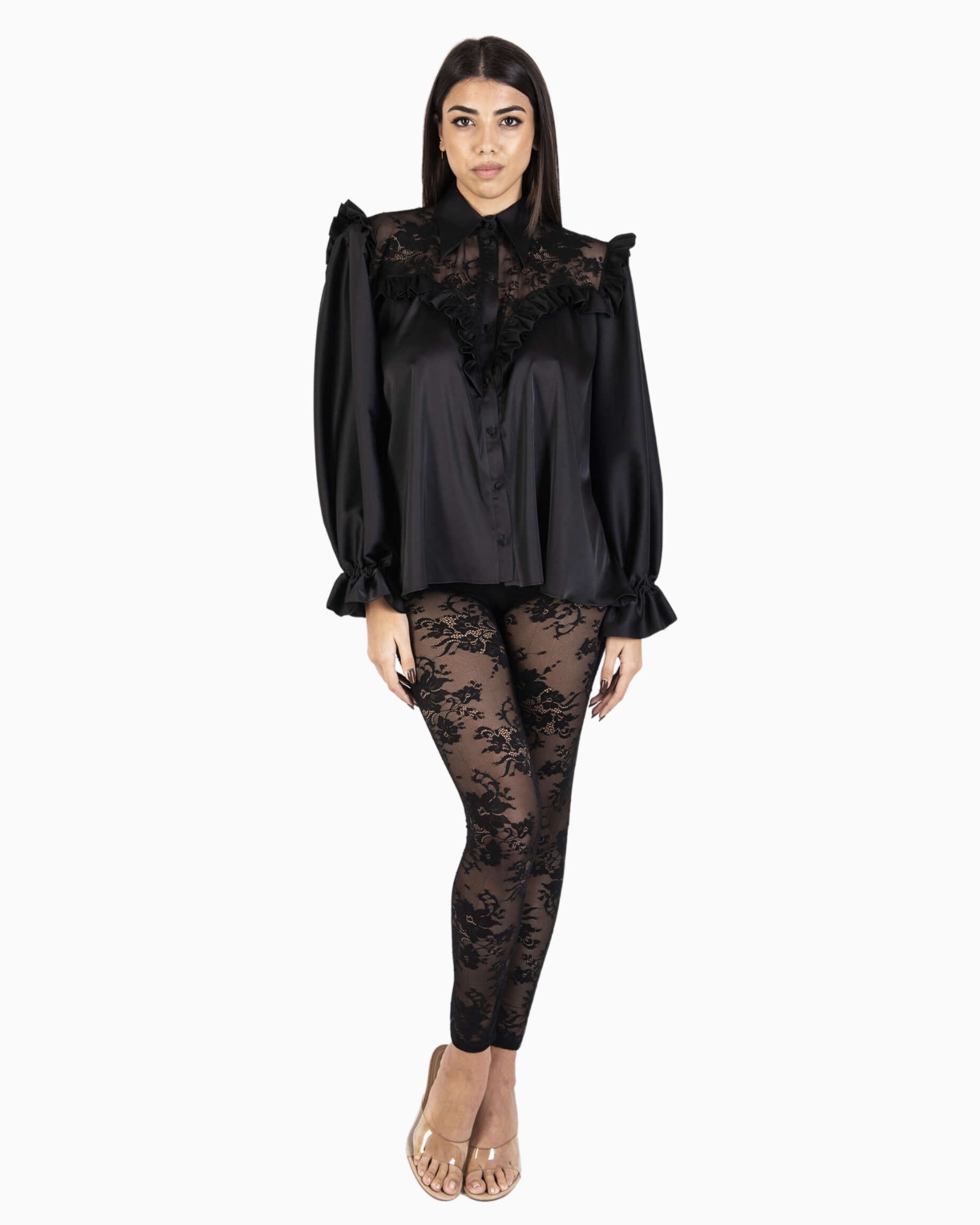 Inverno, Camicia, District Margherita Mazzei, Donna, FW25, Idoneo, Nero, New