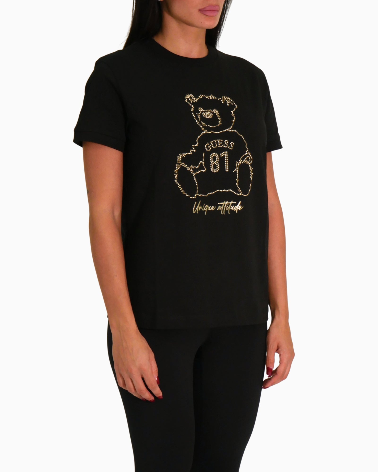 Guess T-Shirt V5BI16 K8FQ4 JBLK - SanShopLuxury - 2025, Abbigliamento, Autunno/Inverno, Donna, FW25, Guess, Idoneo, L, M, Nero, New, S, T-Shirt, XL