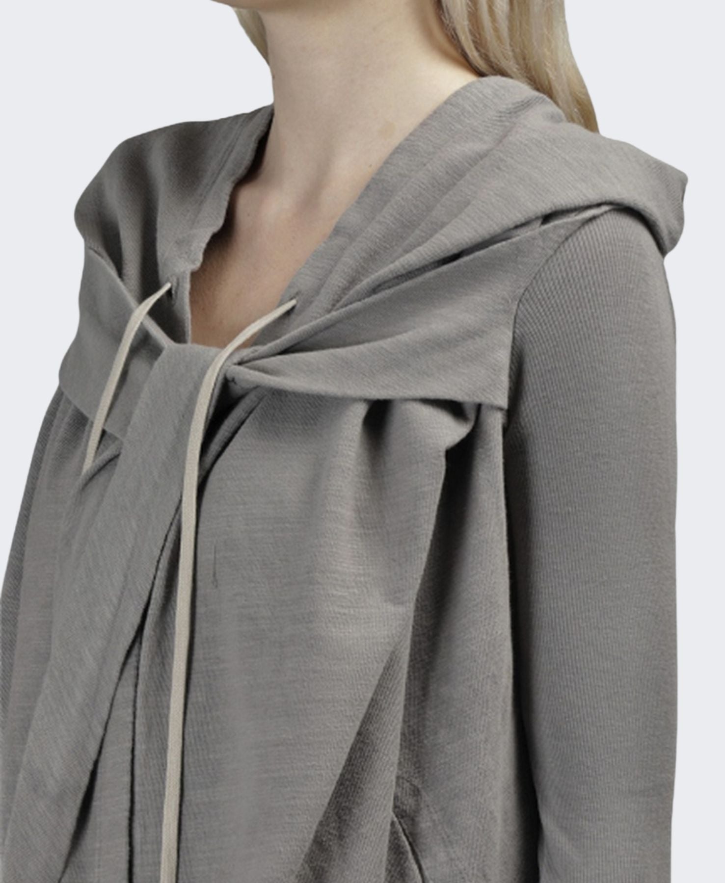 Rick Owens Drkshdw Felpa DS17F2222/BG - SanShopLuxury - -70%, 2017, Abbigliamento, Autunno/Inverno, Bianco, Con Cappuccio, Donna, Felpa, FW17, Grigio, M, Outlet, Rick Owens Drkshdw, S