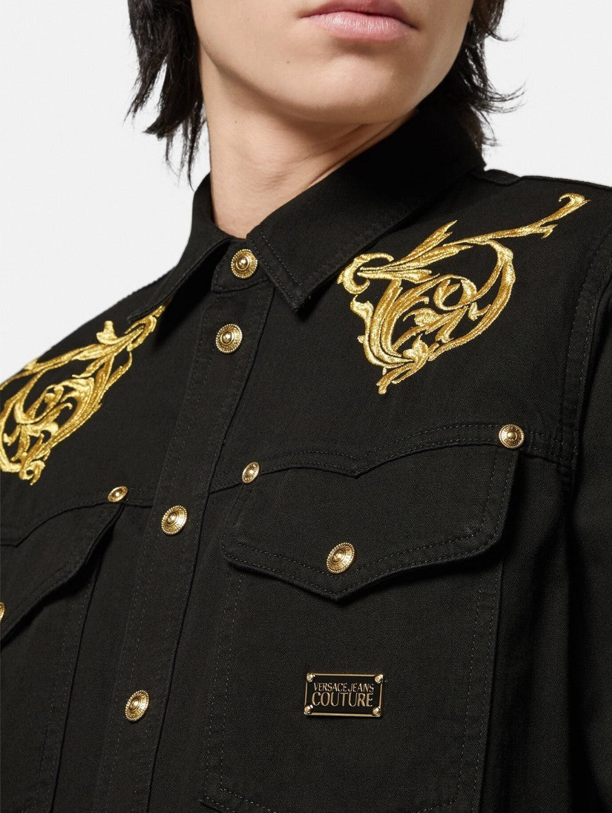 Versace Jeans Couture Camicie 71GAL095 CDW05 - SanShopLuxury - -50%, 2021, 48, 52, 54, Abbigliamento, Autunno/Inverno, Camicie, FW21, Nero, Outlet, Uomo, Versace Jeans Couture