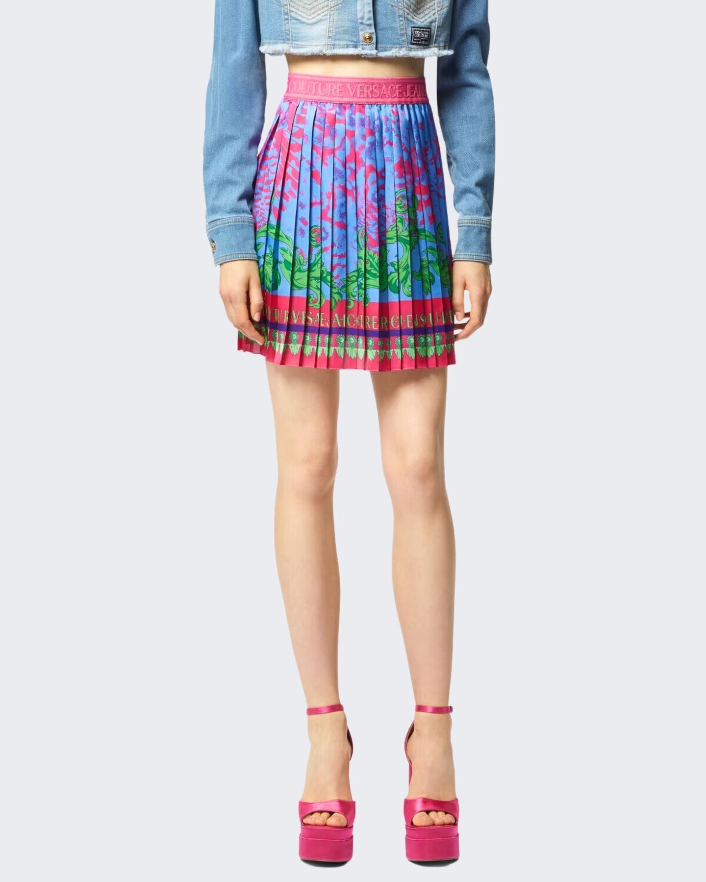 Versace Jeans Couture Gonna 76HAE8P1/NS434261 - SanShopLuxury - 2024, 38, 40, Abbigliamento, Blu, Donna, Gonna, Idoneo, Outlet, Primavera/Estate, SS24, Versace Jeans Couture