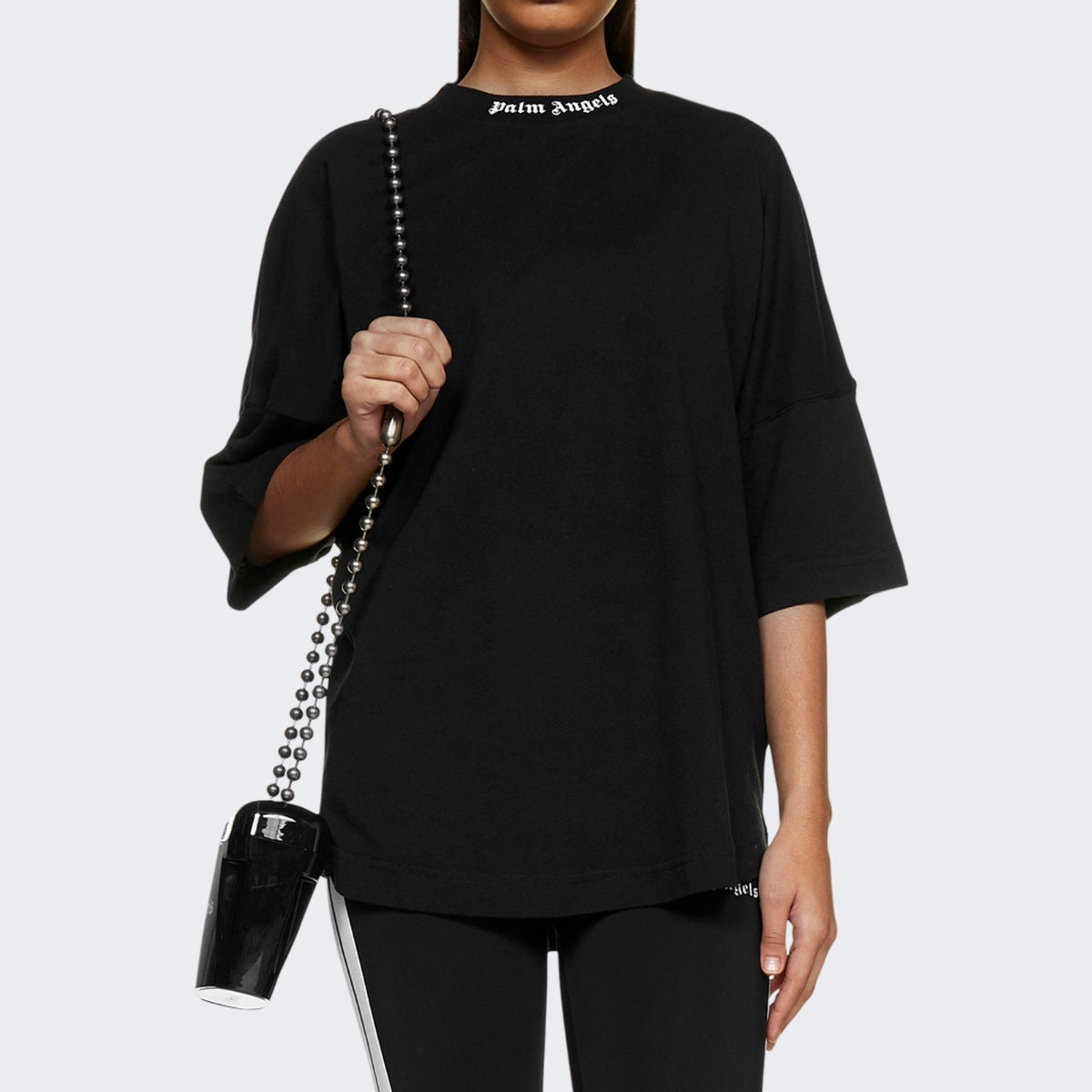 T-Shirt Palm Angels PWAA023C99JER001 - SanShopLuxury - Abbigliamento, Autunno/Inverno, Bianco, Carry Over, Continuativo, Donna, M, Nero, New, Palm Angels, Primavera/Estate, Rosa, S, Stellato, T-Shirt, XS