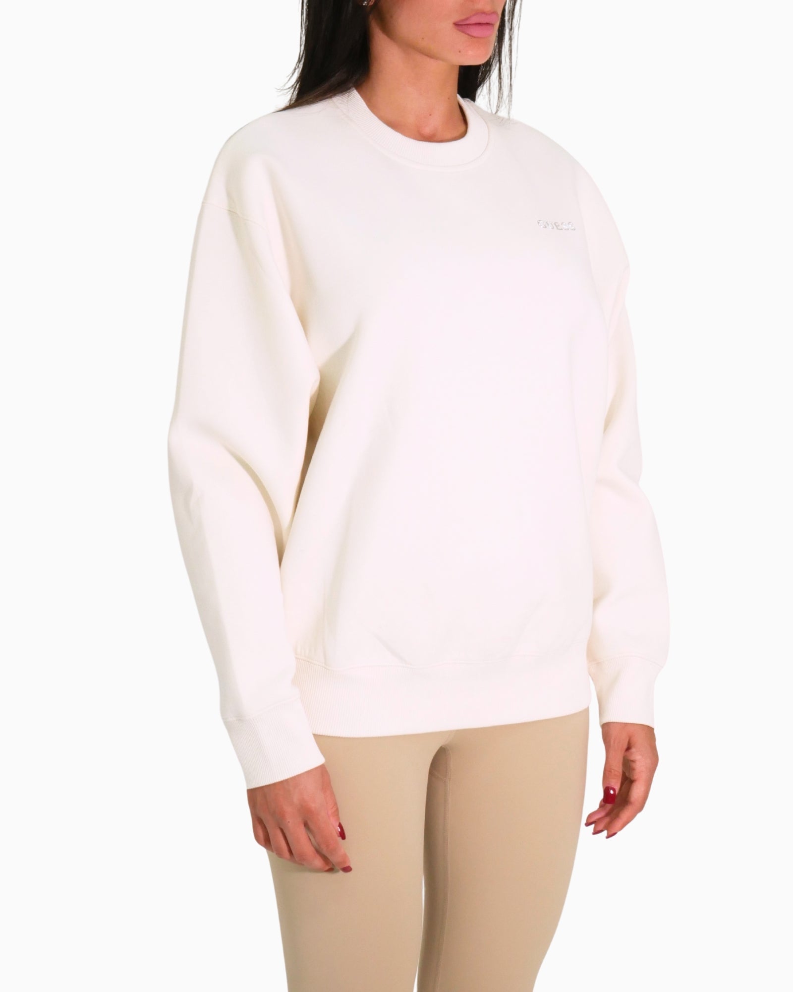 Guess Felpa V5BQ05 K1971 D001 - SanShopLuxury - 2025, Abbigliamento, Autunno/Inverno, Bianco, Donna, Felpa, FW25, Guess, Idoneo, L, M, New, S, XL, XS