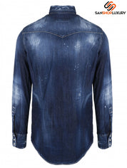 Dsquared2 Camicia S74DM0526 S30341 470 - SanShopLuxury - -50%, 2021, 48, Abbigliamento, Autunno/Inverno, Blu, Camicia, Camicie, Dsquared2, FW21, Outlet, Ultimo, Uomo
