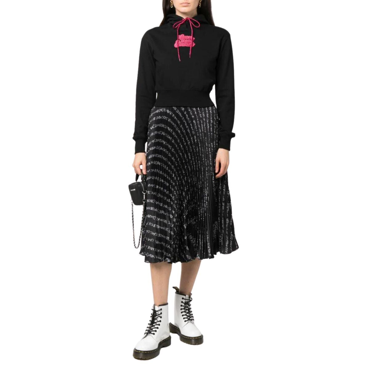 Versace Jeans Couture Felpa 75HAII04 CF00I - SanShopLuxury - 2023, Abbigliamento, Autunno/Inverno, Con Cappuccio, Donna, Felpa, FW23, L, M, Nero-Fucsia, Outlet, S, Versace Jeans Couture