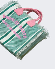 Mc2 Saint Barth Borsa a Mano COL0001-00558F - SanShopLuxury - Beachwear, Bianco-Verde, Borsa a Mano, Borsa da spiaggia, Carry Over, Donna, Mc2 Saint Barth, New, Primavera/Estate, Stellato, Unica, Valigeria