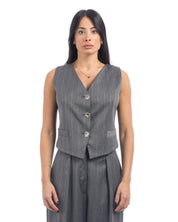 So Lavish Gilet G4007 - SanShopLuxury - 2024, 40, 42, 44, Abbigliamento, Autunno/Inverno, Donna, FW24, Gilet, Grigio, Idoneo, Outlet, So Lavish, Ultimo