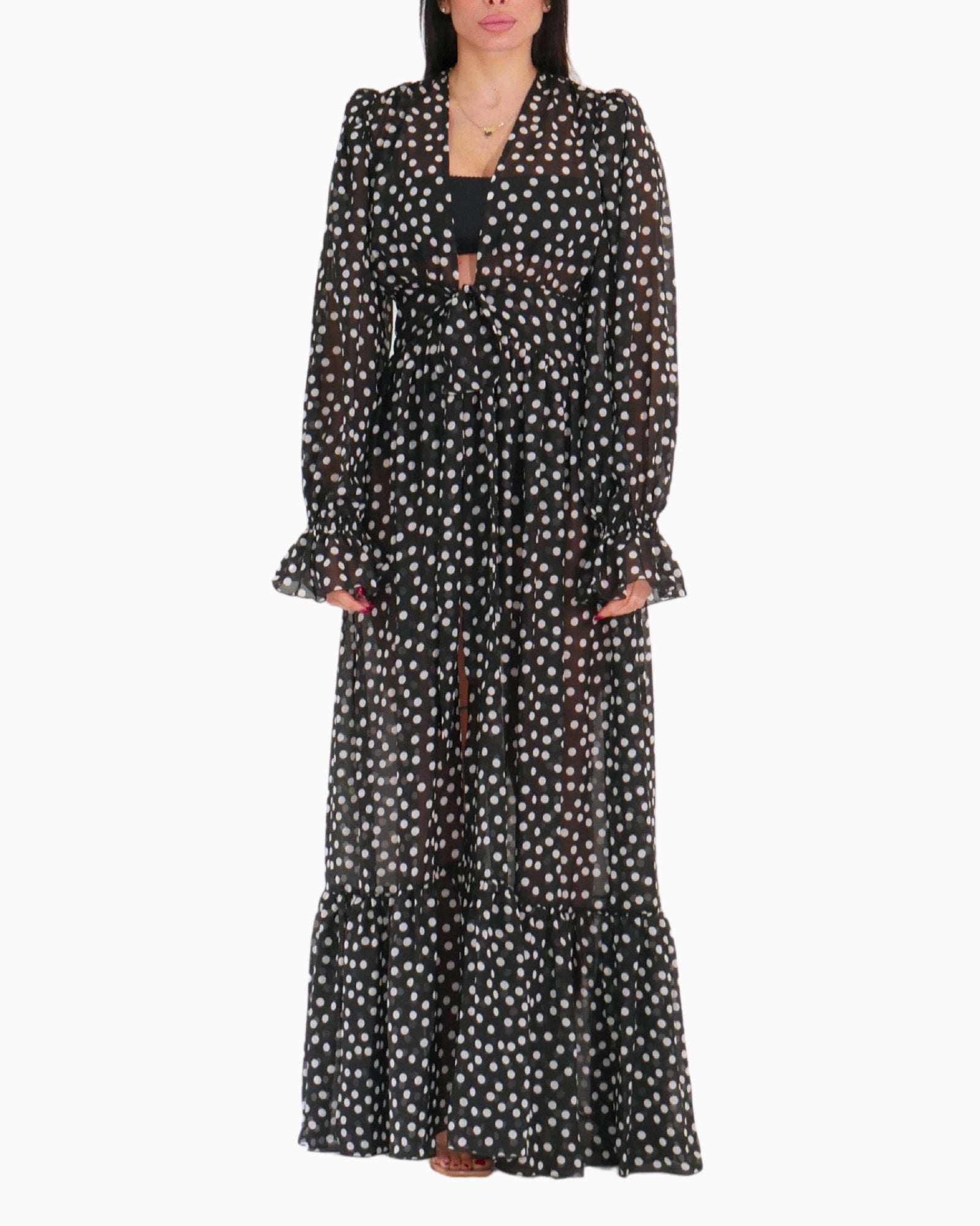 District Margherita Mazzei Abito 5PP75-0028 - SanShopLuxury - 2025, 40, 42, 44, Abbigliamento, Abito, Beachwear, District Margherita Mazzei, Donna, Idoneo, Kimono, Nero, New, Primavera/Estate, SS25