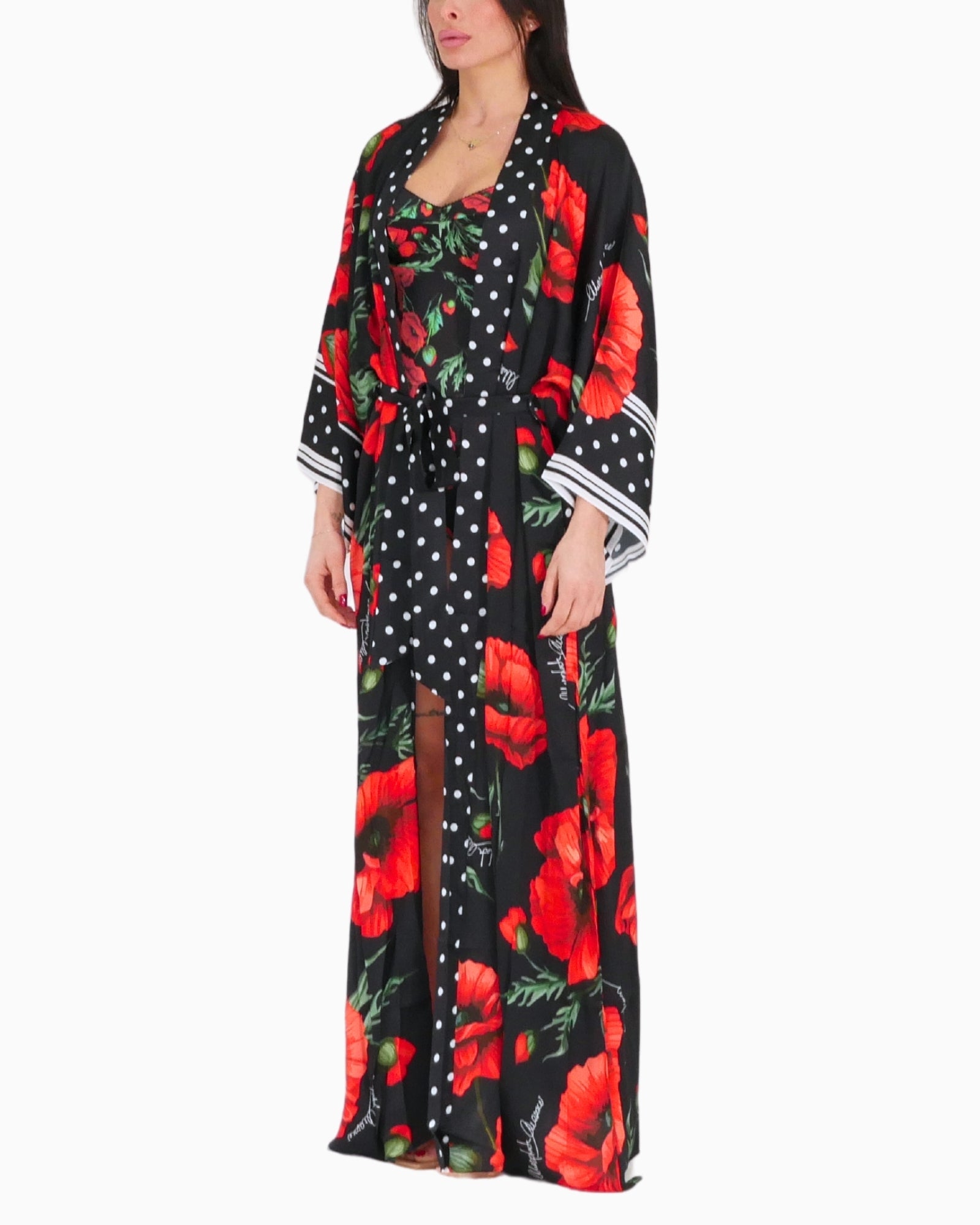 District Margherita Mazzei Copricostume 5PS72-0050 - SanShopLuxury - 2025, Abbigliamento, Beachwear, Copricostume, District Margherita Mazzei, Donna, Idoneo, Kimono Lungo, Nero, New, Primavera/Estate, SS25, Ultimo, Unica