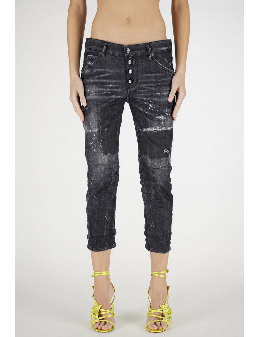 Inverno, Donna, Dsquared2, FW21, Jeans, Nero, Outlet