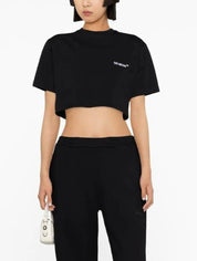 Off-White T-Shirt OWAA081C99JER002 - SanShopLuxury - Abbigliamento, Autunno/Inverno, Carry Over, Continuativo, Crop, Donna, Idoneo, L, M, Nero, New, Off-White, Primavera/Estate, S, T-Shirt