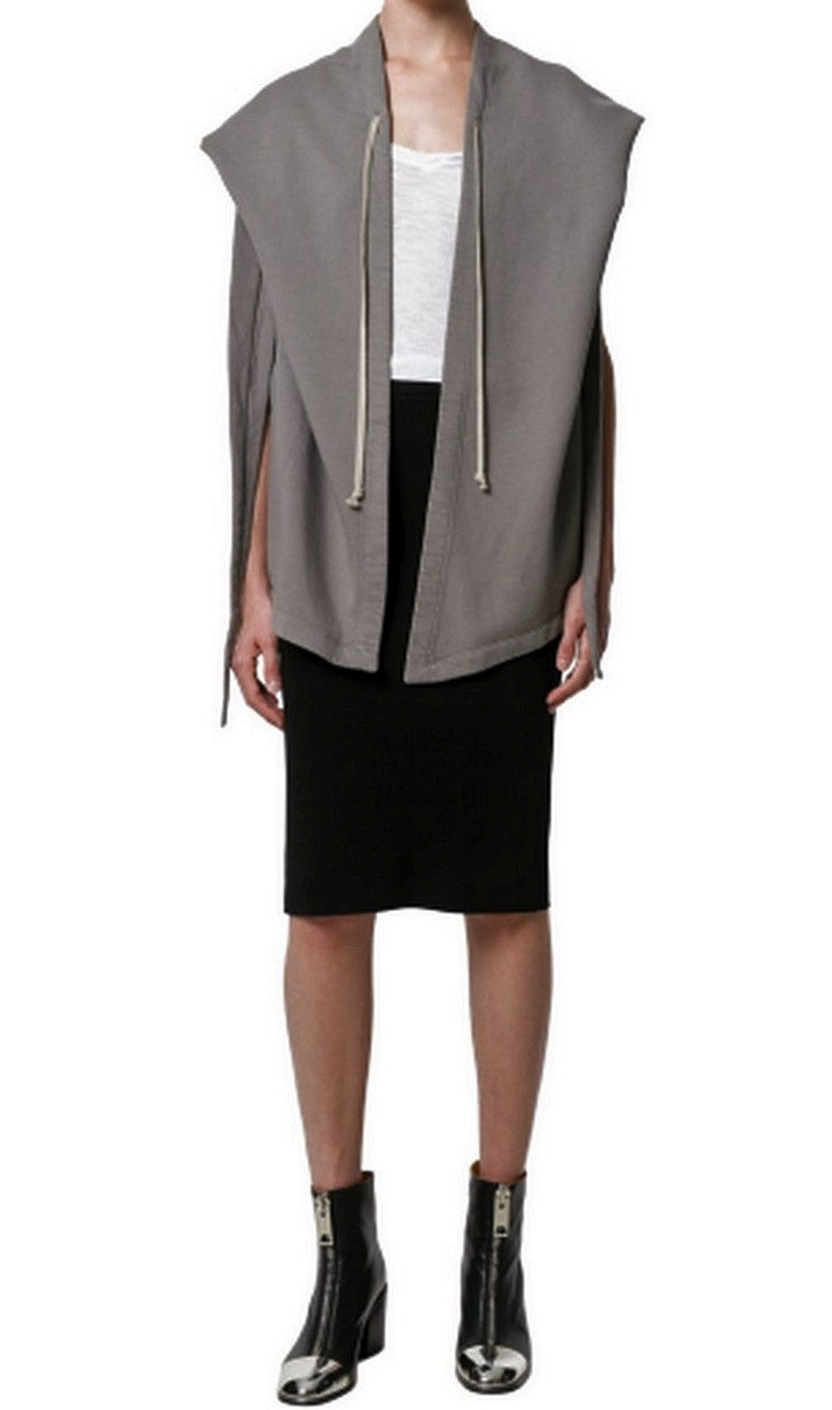 Rick Owens Drkshdw Felpa DS17F2123/F - SanShopLuxury - -70%, 2017, Abbigliamento, Autunno/Inverno, Con Cappuccio, Donna, Felpa, FW17, Grigio, L, M, Nero, Outlet, Rick Owens Drkshdw, S