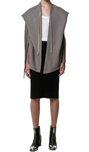 Rick Owens Drkshdw Felpa DS17F2123/F - SanShopLuxury - -70%, 2017, Abbigliamento, Autunno/Inverno, Con Cappuccio, Donna, Felpa, FW17, Grigio, L, M, Nero, Outlet, Rick Owens Drkshdw, S