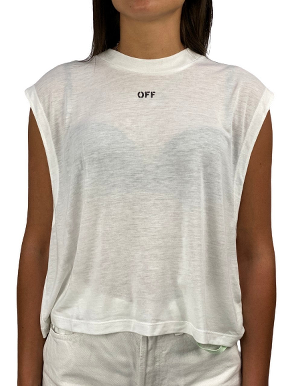 Off-White T-Shirt OWAC009R18404006 0188 - SanShopLuxury - -50%, 2018, Abbigliamento, Bianco, Donna, Off-White, Outlet, Primavera/Estate, S, SS18, T-Shirt, Ultimo