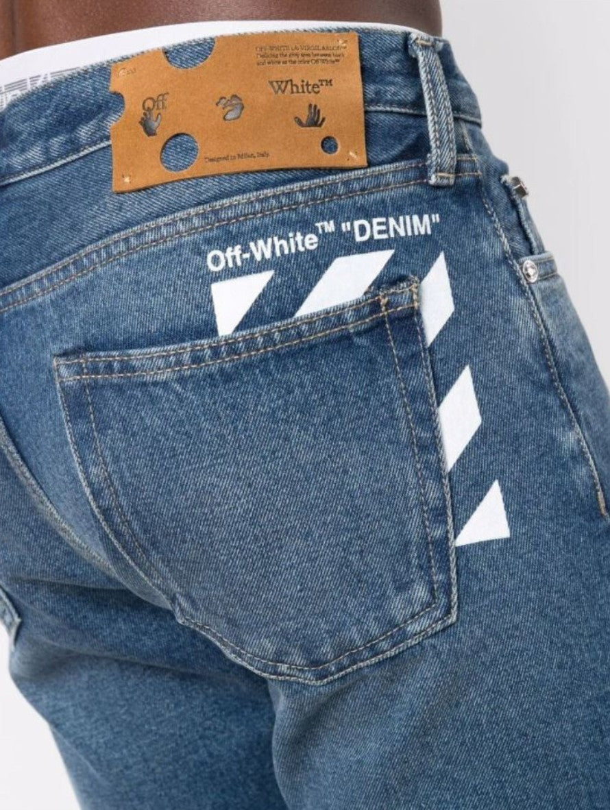 Off-White Jeans OMYA102F21DEN0074501 - SanShopLuxury - -50%, 2021, 46, 48, 52, Abbigliamento, Autunno/Inverno, Blu, FW21, Jeans, Off-White, Outlet, Uomo
