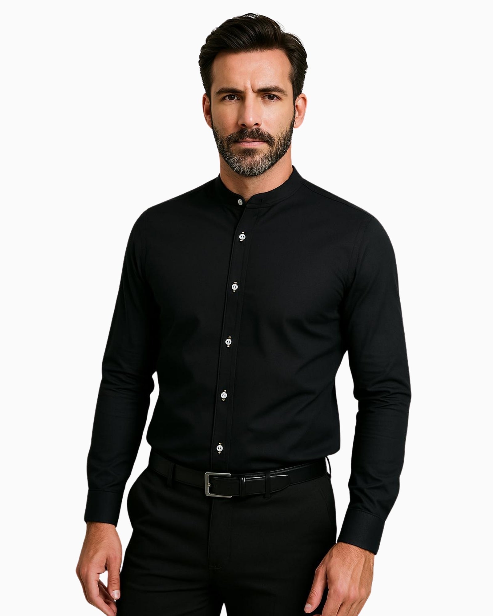 Sartoria Italiana Camicia 004COR04 - SanShopLuxury - 2019, 44, 45, Abbigliamento, Autunno/Inverno, Camicia, Carry Over, Continuativo, Idoneo, Nero, New, Primavera/Estate, Sartoria Italiana, Uomo