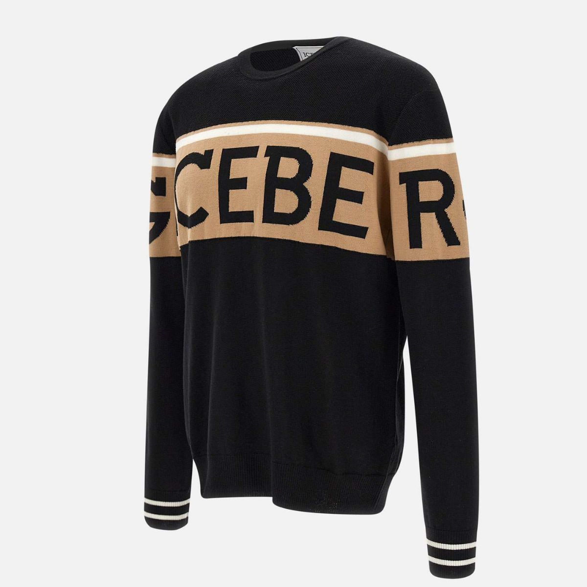 Iceberg Maglieria A013/70109000 - SanShopLuxury - 2023, Abbigliamento, Autunno/Inverno, FW23, Girocollo, Iceberg, L, M, Maglieria, Nero, Nero-Beige, Outlet, Uomo, XL