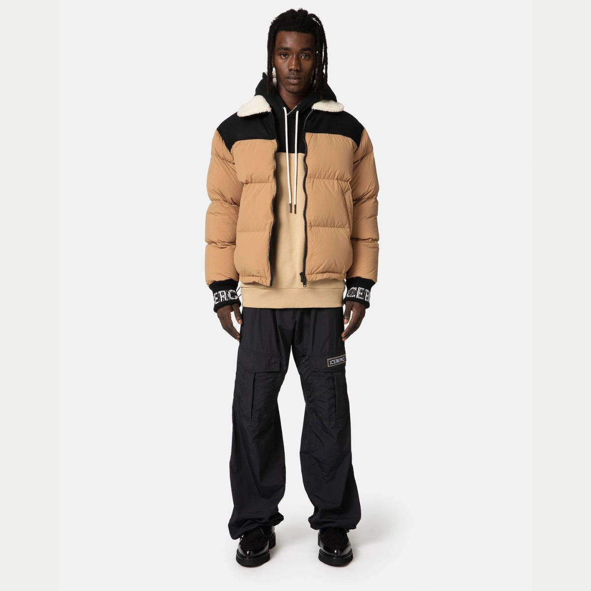 Iceberg Giubbino J090/51391423 - SanShopLuxury - 2023, 48, 50, Abbigliamento, Autunno/Inverno, Beige-Nero, Bomber, FW23, Giubbino, Giubbotteria, Iceberg, Idoneo, Marrone, Outlet, Ultimo, Uomo