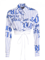 Camicie Versace Jeans Couture 74HAL215 NS201 - SanShopLuxury - 2023, 42, Abbigliamento, Bianco, Camicie, Crop, Donna, Outlet, Primavera/Estate, SS23, Ultimo, Versace Jeans Couture