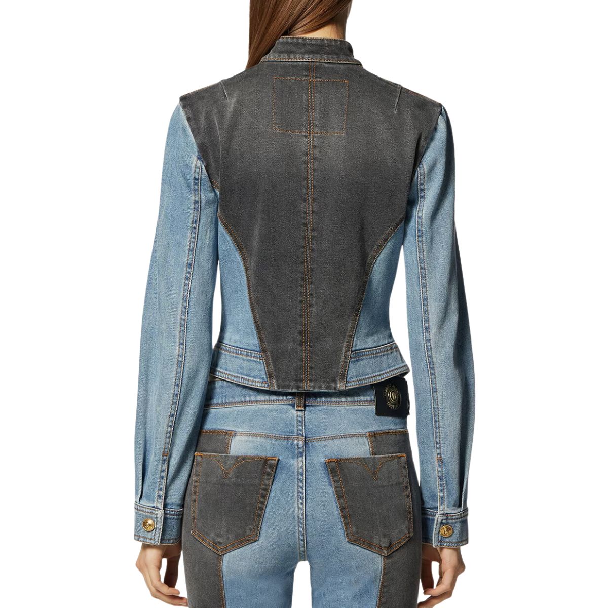 Versace Jeans Couture Giubbino 75HAS48M DW064M24 - SanShopLuxury - 2023, 40, 42, A bustier, Abbigliamento, Autunno/Inverno, Donna, FW23, Giubbino, jeans, Nero-Blu, Outlet, Versace Jeans Couture