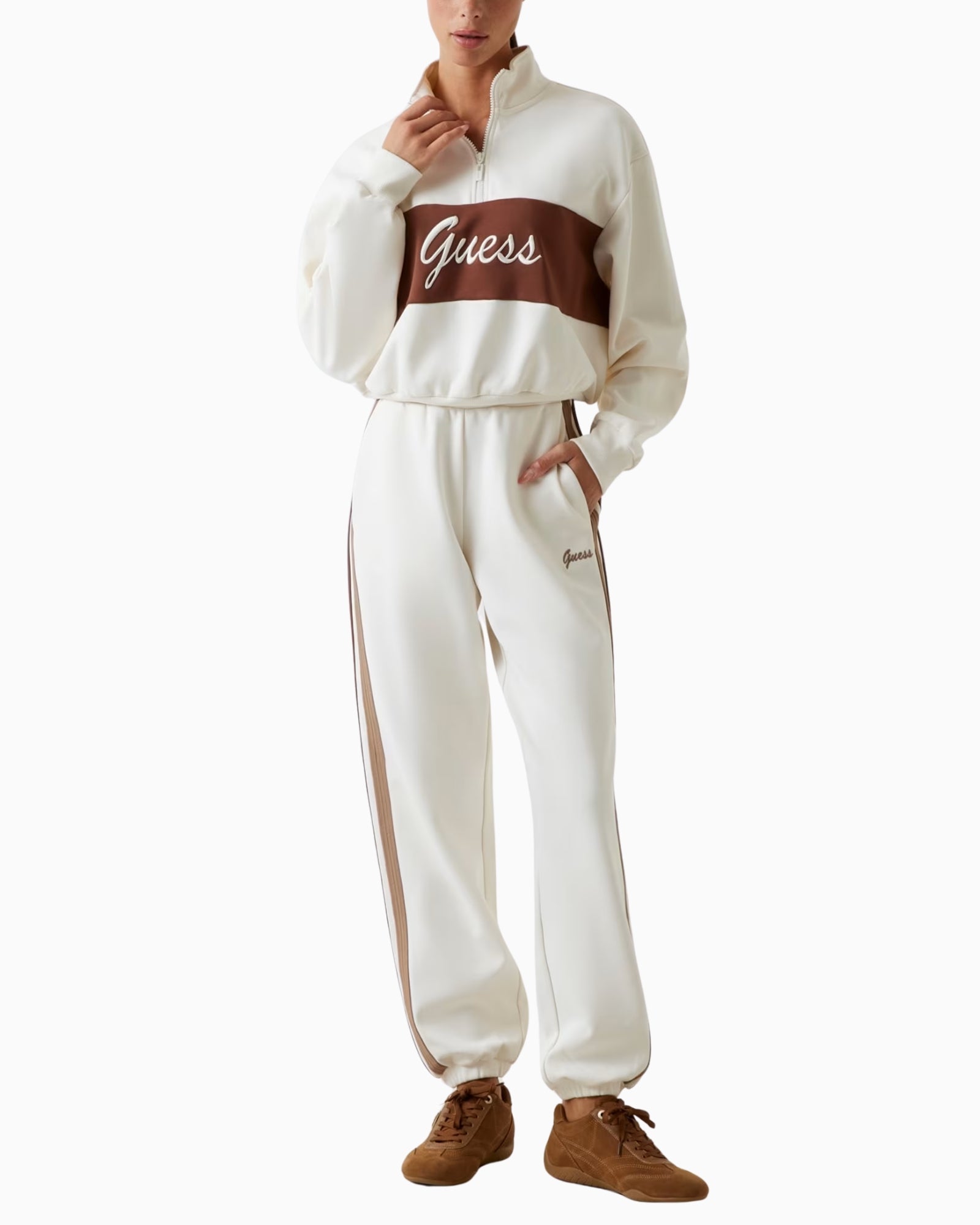 Guess Felpa V5BQ00 KCX22 D001 - SanShopLuxury - 2025, Abbigliamento, Autunno/Inverno, Bianco, Donna, Felpa, FW25, Guess, Idoneo, M, New, S, XS