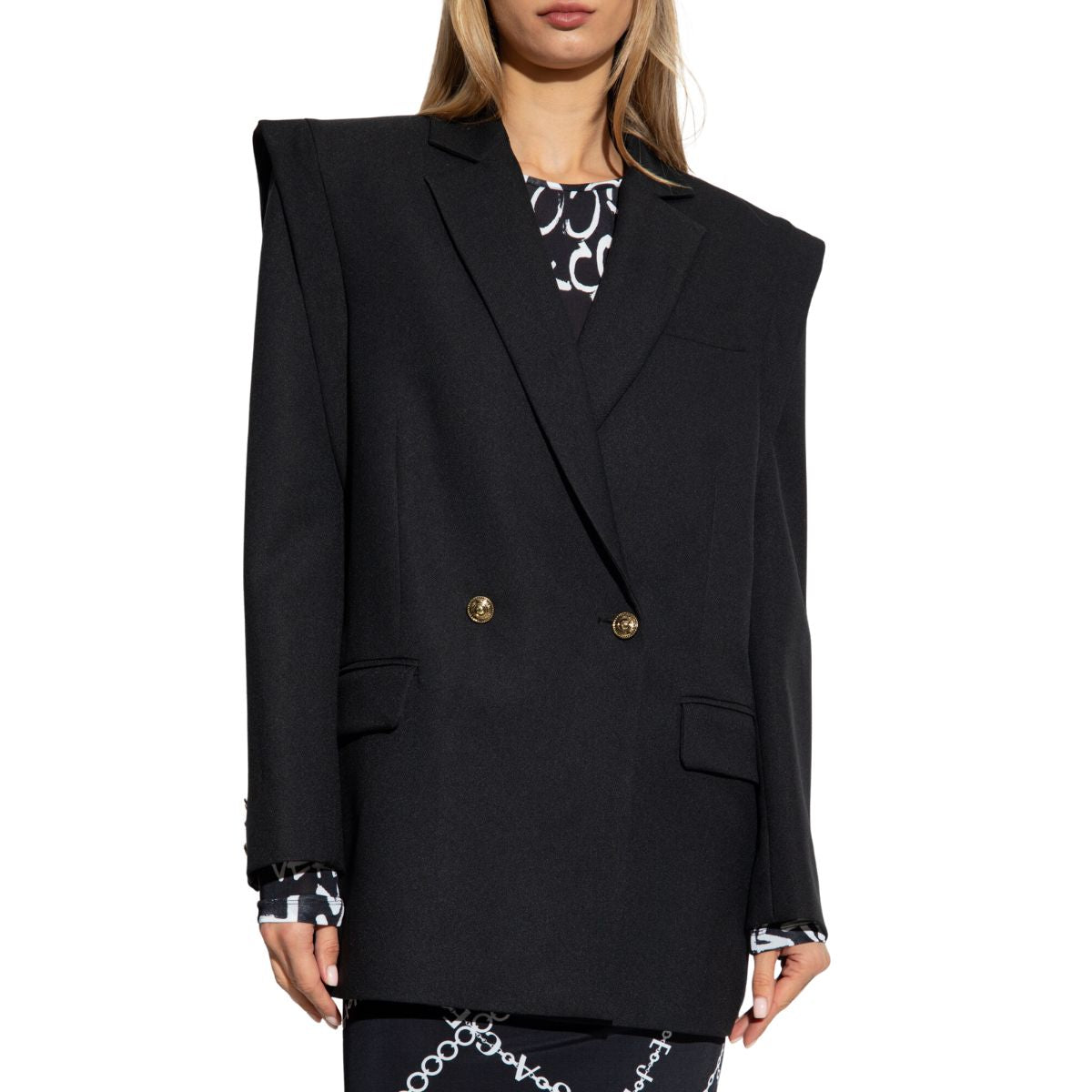 Versace Jeans Couture Giacca 75HAQ700 N0136 - SanShopLuxury - 2023, 40, 42, Abbigliamento, Autunno/Inverno, Blazer, Donna, FW23, Giacca, Nero, Outlet, Versace Jeans Couture