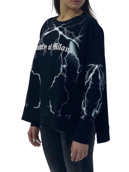 Marcelo Burlon Felpa CWBA016E17506024 1088 - SanShopLuxury - -70%, 2017, Abbigliamento, Autunno/Inverno, Donna, Felpa, FW17, Marcelo Burlon, Nero, Outlet, S, Ultimo