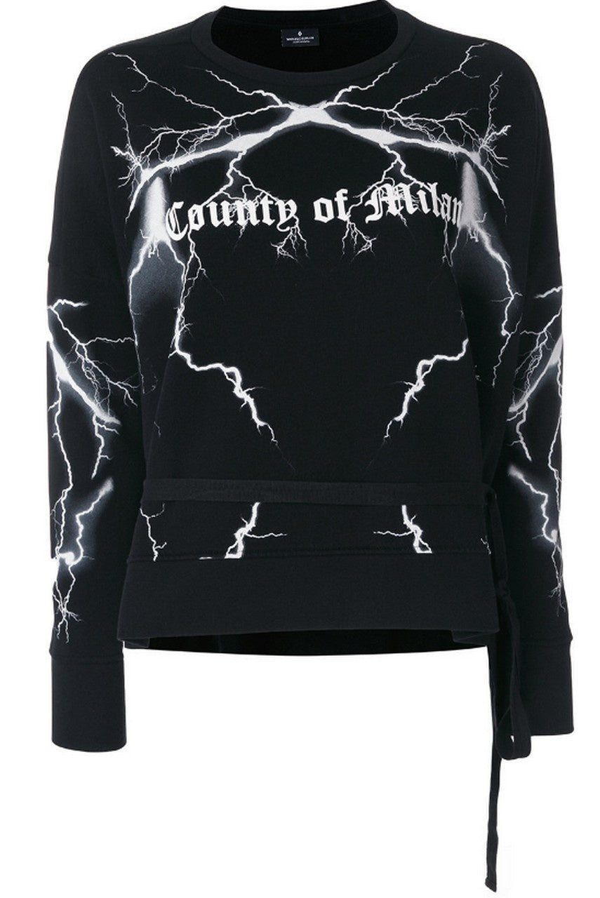 Marcelo Burlon Felpa CWBA016E17506024 1088 - SanShopLuxury - -70%, 2017, Abbigliamento, Autunno/Inverno, Donna, Felpa, FW17, Marcelo Burlon, Nero, Outlet, S, Ultimo