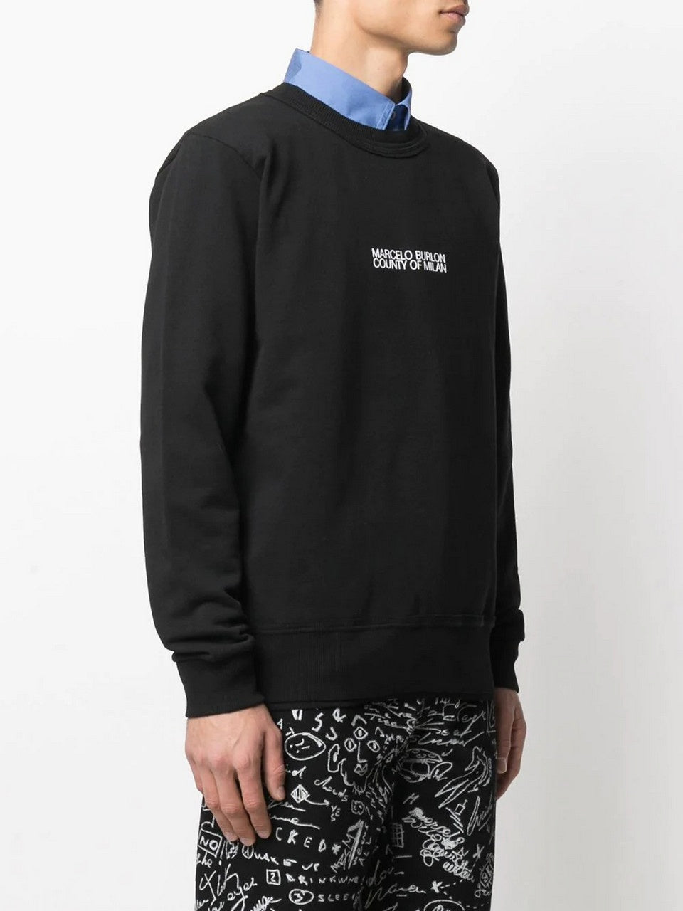 Marcelo Burlon Felpa CMBA076E20FLE001 - SanShopLuxury - -50%, 2020, Abbigliamento, Autunno/Inverno, Felpa, FW20, Girocollo, L, M, Marcelo Burlon, Nero, Outlet, Ultimo, Uomo