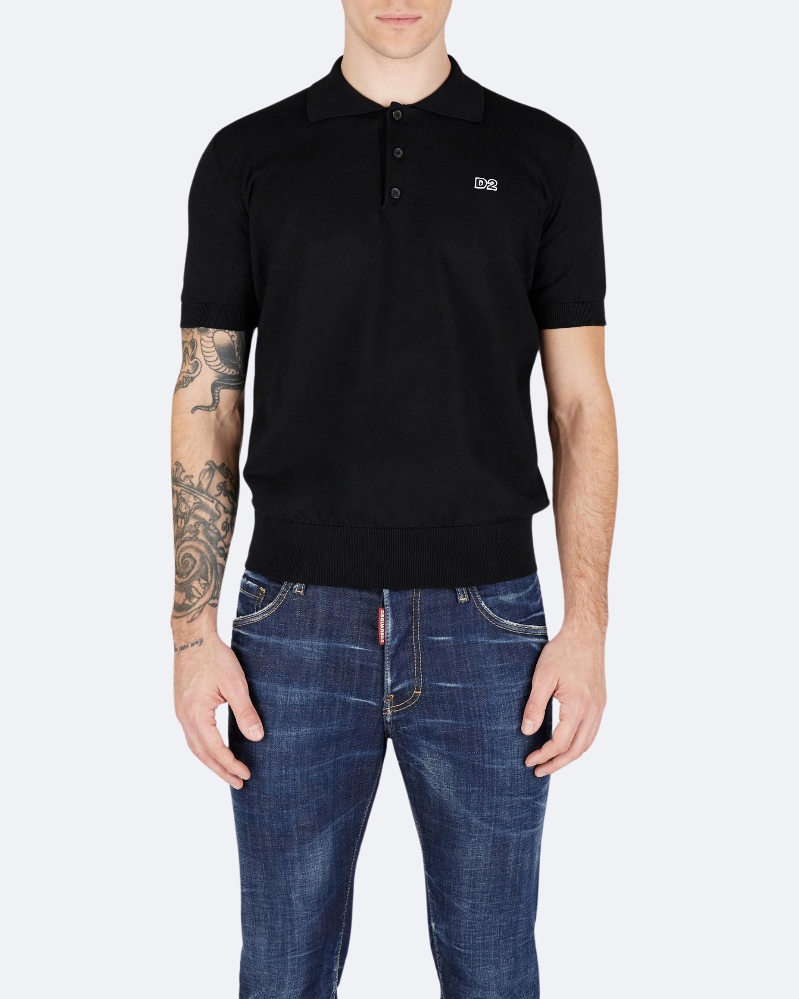 Dsquared2 T-Shirt Polo S74HA1452/D13018900 - SanShopLuxury - 2025, Abbigliamento, Autunno/Inverno, Continuativo, Dsquared2, Idoneo, L, Nero, New, Primavera/Estate, SS25, T-Shirt Polo, Uomo, XL, XXL