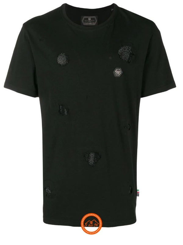 Philipp Plein T-Shirt MTK2802PJY002N - SanShopLuxury - -50%, 2018, Abbigliamento, Autunno/Inverno, FW18, L, Nero, Outlet, Philipp Plein, T-Shirt, Ultimo, Uomo