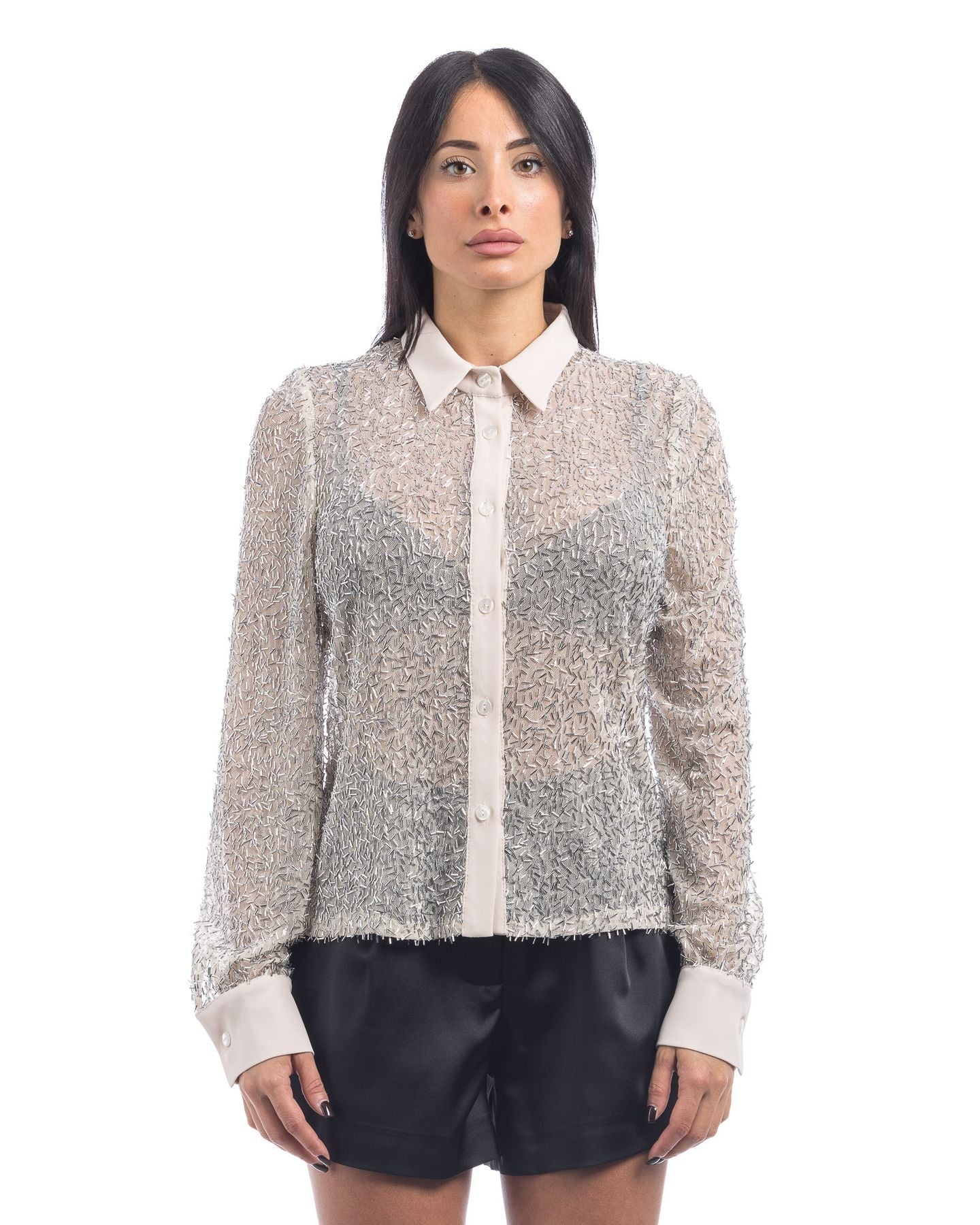 So Lavish Camicia C4017-A - SanShopLuxury - 2024, 40, 42, 44, Abbigliamento, Autunno/Inverno, Avorio, Camicia, Continuativo, Donna, FW24, Idoneo, Outlet, Primavera/Estate, So Lavish