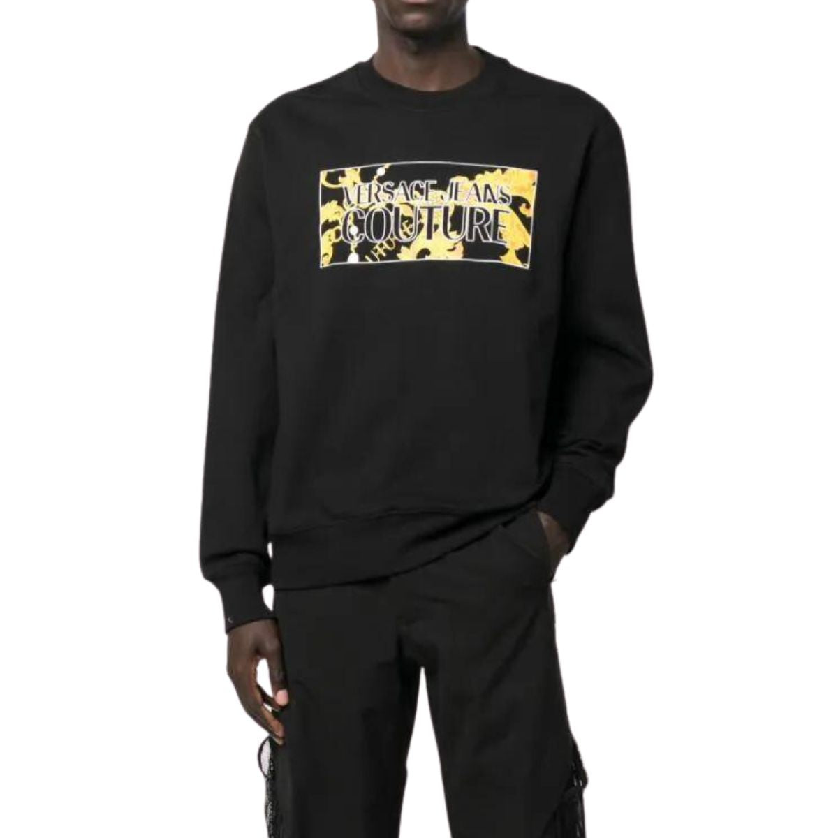 Versace Jeans Couture Felpa 75GAIE01 CF02E - SanShopLuxury - 2023, 2XL, Abbigliamento, Autunno/Inverno, Felpa, FW23, Girocollo, Idoneo, L, M, Nero, Outlet, Uomo, Versace Jeans Couture, XL