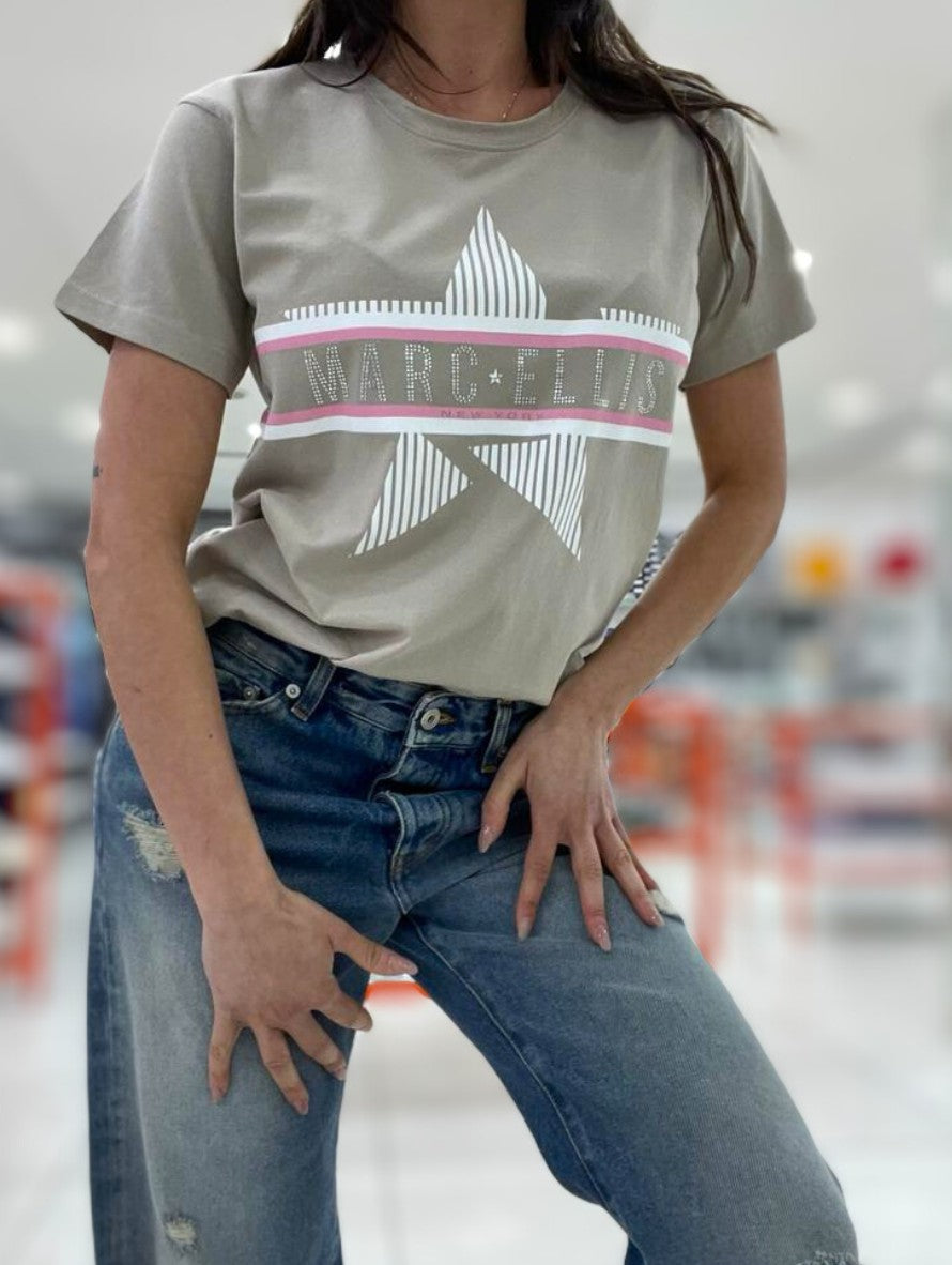 Marc Ellis T-Shirt TDS15 - SanShopLuxury - 2023, Abbigliamento, Beige, Bianco, Donna, L, M, Marc Ellis, Outlet, Primavera/Estate, Rosa, S, SS23, T-Shirt, XL, XS