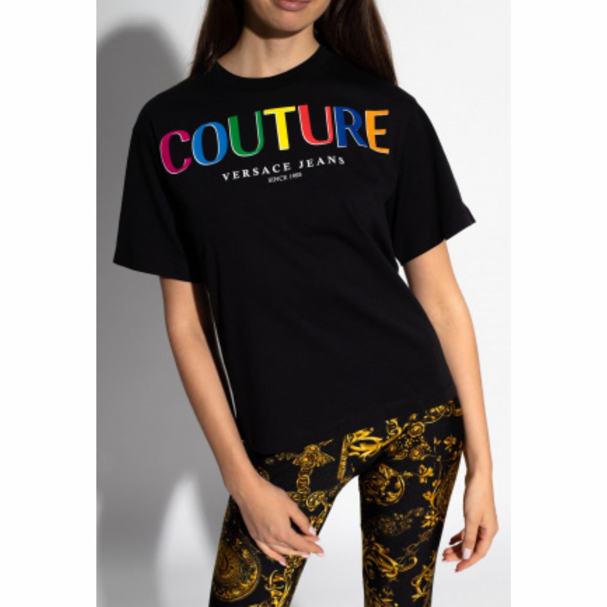 Inverno, Bianco, Donna, FW21, M, Nero, Outlet, S, T-Shirt, Versace Jeans Couture, XL