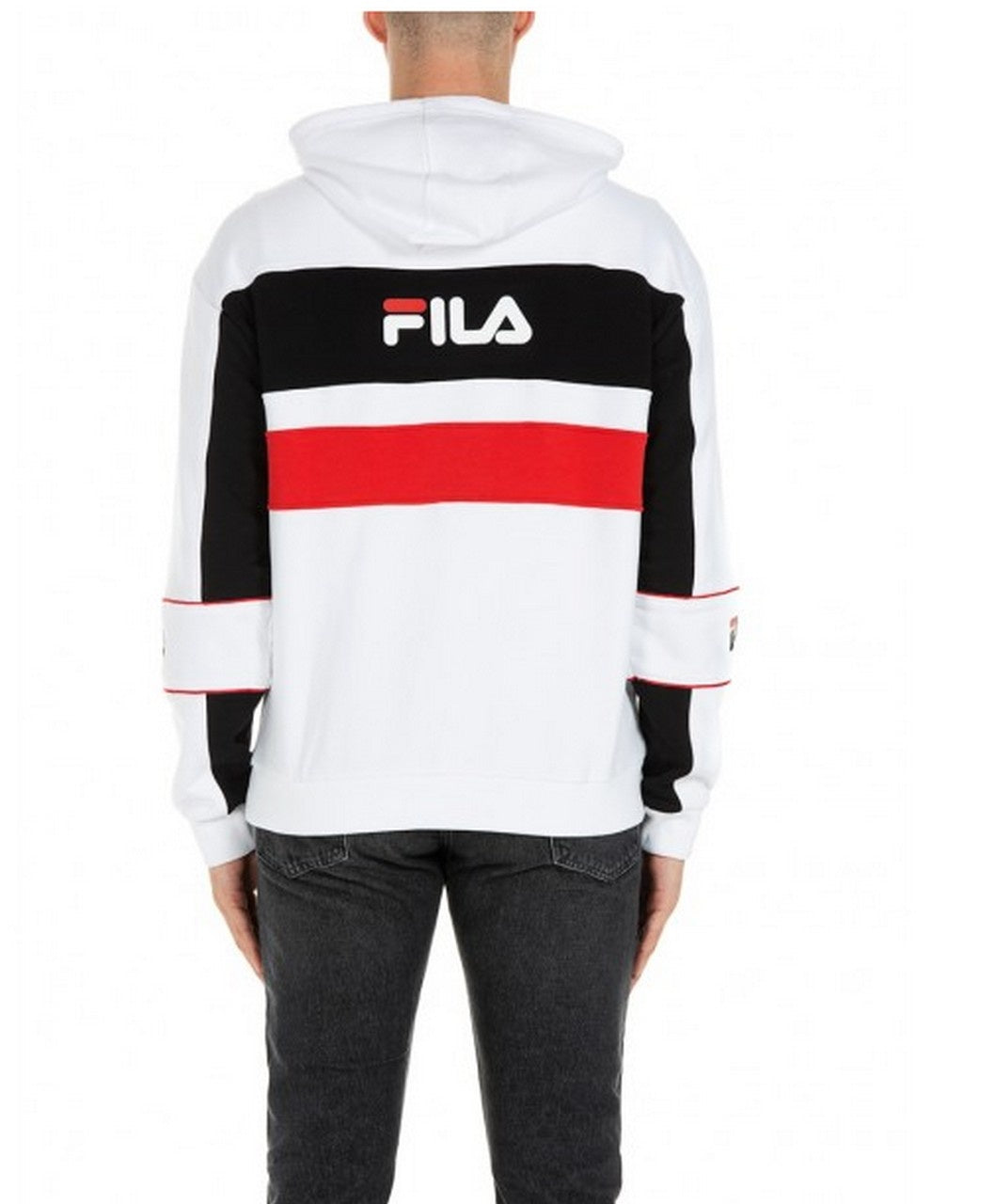 Inverno, Bianco, Con Cappuccio, Felpa, Fila, FW18, L, Nero, Outlet, Uomo, XL