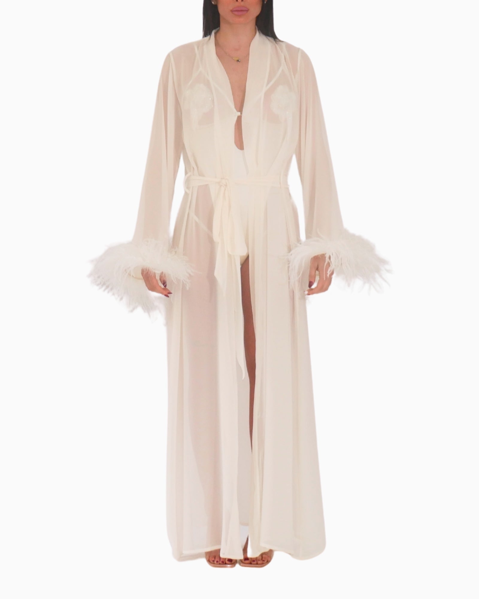 District Margherita Mazzei Copricostume 5CR72-0083 - SanShopLuxury - 2025, Abbigliamento, Beachwear, Burro, Copricostume, District Margherita Mazzei, Donna, Idoneo, Kimono Lungo, New, Primavera/Estate, SS25, Unica