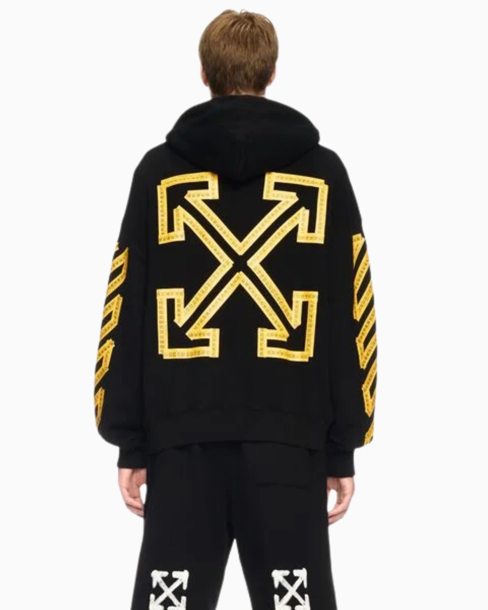 Off-White Felpa OMBB085S25FLE00J1022 - SanShopLuxury - 2025, Abbigliamento, Autunno/Inverno, Continuativo, Felpa, Idoneo, L, M, Nero-Giallo, New, Off-White, Primavera/Estate, S, SS25, Uomo, XL, XS, XXL