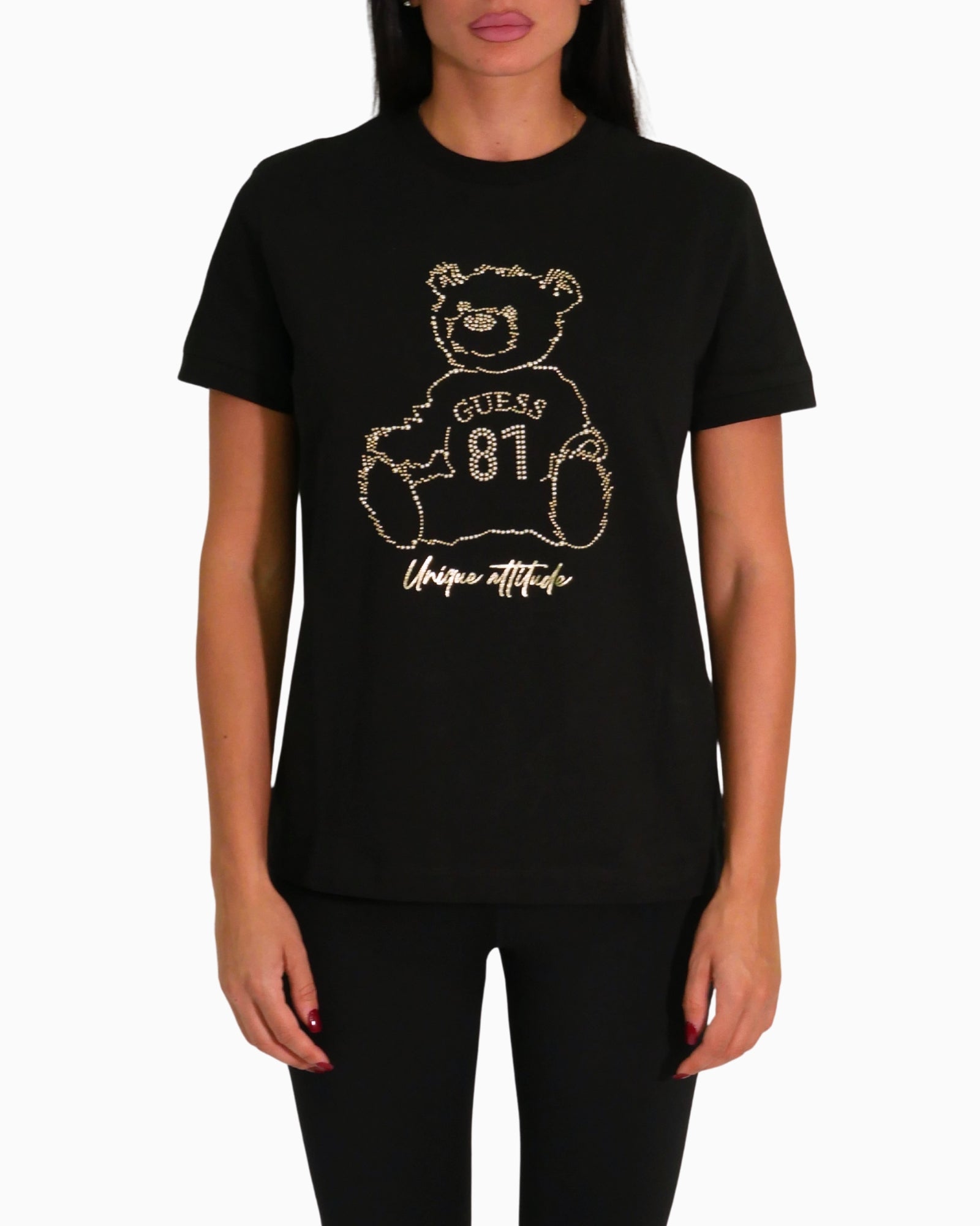 Guess T-Shirt V5BI16 K8FQ4 JBLK - SanShopLuxury - 2025, Abbigliamento, Autunno/Inverno, Donna, FW25, Guess, Idoneo, L, M, Nero, New, S, T-Shirt, XL