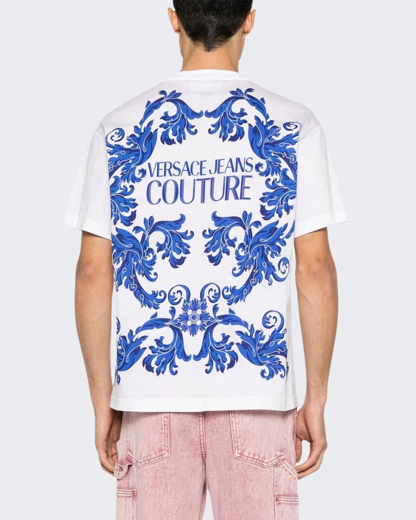 Versace Jeans Couture T-Shirt 76GAH6RB/JS334003 - SanShopLuxury - 2024, Abbigliamento, Bianco-Blu, Idoneo, L, M, Outlet, Primavera/Estate, SS24, T-Shirt, Uomo, Versace Jeans Couture, XL