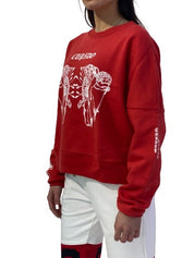 Marcelo Burlon Felpa CWBA031E18506114 2001 - SanShopLuxury - -70%, 2017, Abbigliamento, Autunno/Inverno, Donna, Felpa, FW17, Girocollo, M, Marcelo Burlon, Outlet, Rosso, S, XS