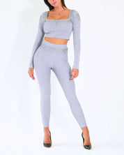 District Margherita Mazzei Top SH45 0023 - SanShopLuxury - 2024, Abbigliamento, Autunno/Inverno, Crop, District Margherita Mazzei, Donna, FW24, Grigio, Idoneo, L, M, Outlet, S, Top, XL, XS