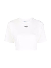 Off-White T-Shirt OWAA081C99JER001 - SanShopLuxury - Abbigliamento, Autunno/Inverno, Bianco, Carry Over, Continuativo, Crop, Donna, Idoneo, L, M, Nero, New, Off-White, Primavera/Estate, S, T-Shirt, XL, XS