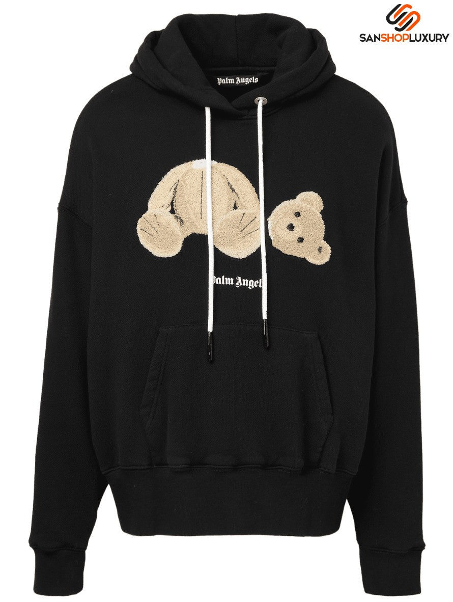 Felpa Palm Angels PMBB058F21FLE007 - SanShopLuxury - -50%, 2021, Abbigliamento, Autunno/Inverno, Beige, Carry Over, Con Cappuccio, Felpa, Idoneo, L, M, Marrone, Nero, Outlet, Palm Angels, Uomo, XL