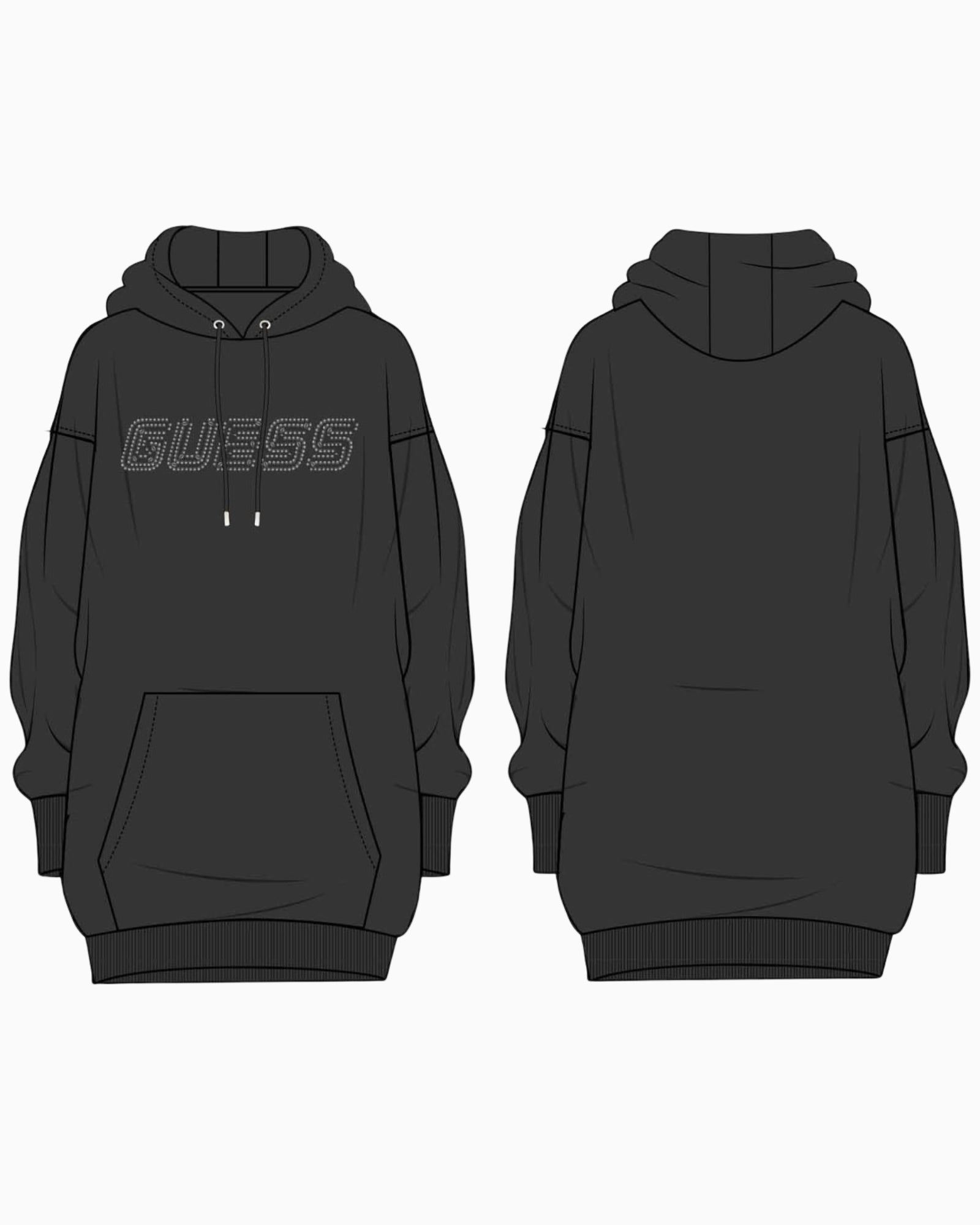 Guess Felpa V5BQ12 KB681 JBLK - SanShopLuxury - 2025, Abbigliamento, Autunno/Inverno, Donna, Felpa, FW25, Guess, Idoneo, M, Nero, New, S, XS