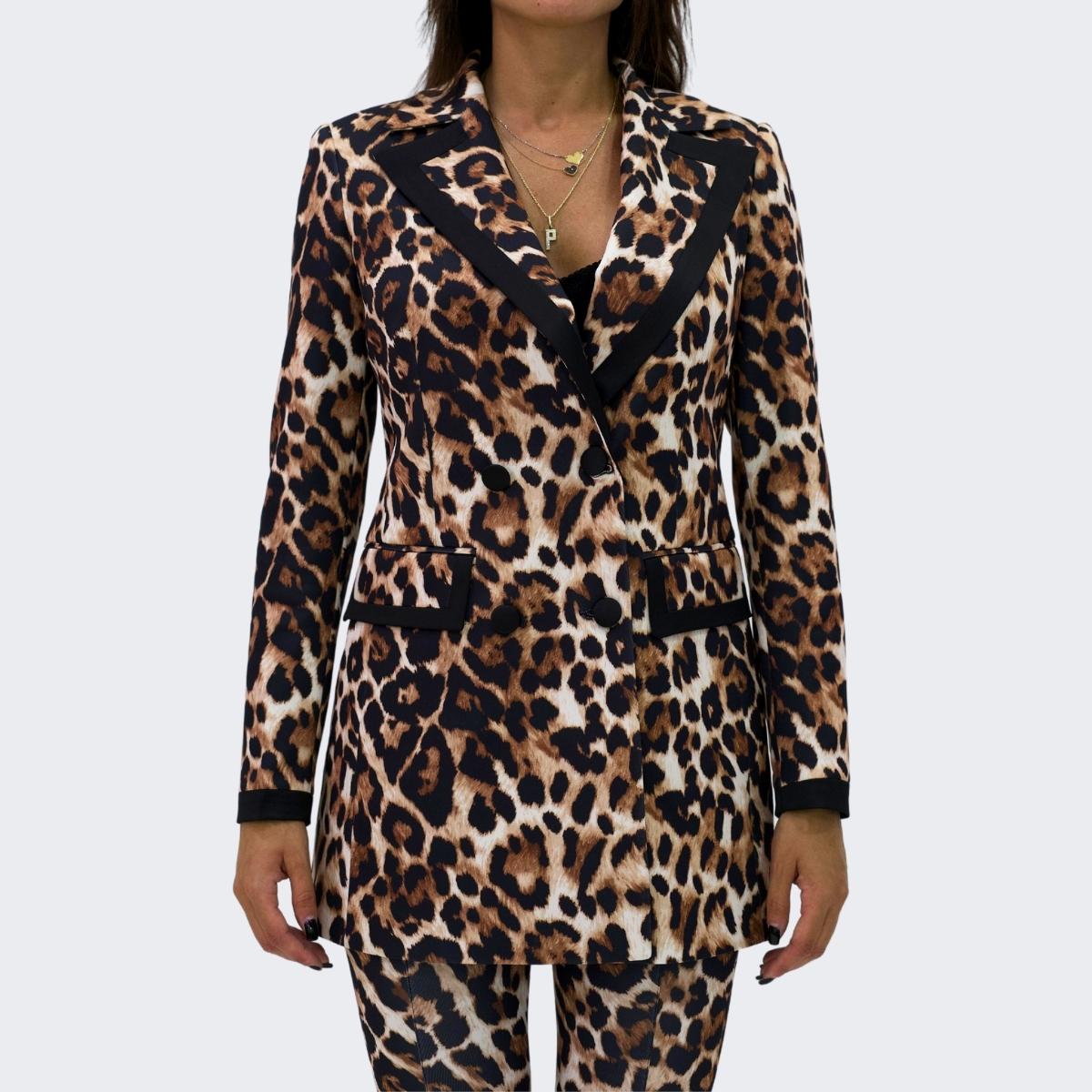 Inverno, Blazer, District Margherita Mazzei, Donna, FW23, Giacca, Maculato, Marrone, Outlet