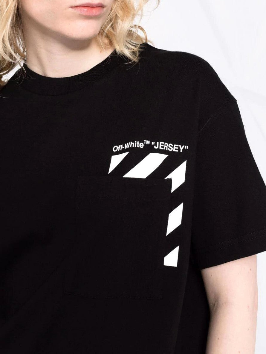 T-Shirt Off-White OWAA102C99JER001 - SanShopLuxury - Abbigliamento, Autunno/Inverno, Bianco, Carry Over, Continuativo, Donna, Idoneo, L, Nero, New, Off-White, Primavera/Estate, T-Shirt
