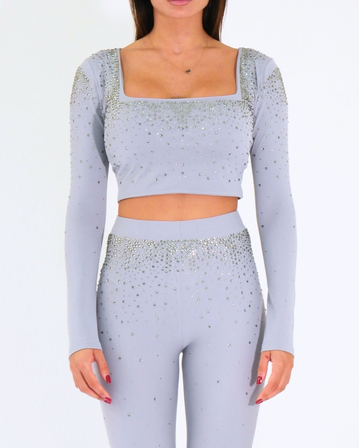 District Margherita Mazzei Top SH45 0023 - SanShopLuxury - 2024, Abbigliamento, Autunno/Inverno, Crop, District Margherita Mazzei, Donna, FW24, Grigio, Idoneo, L, M, Outlet, S, Top, XL, XS