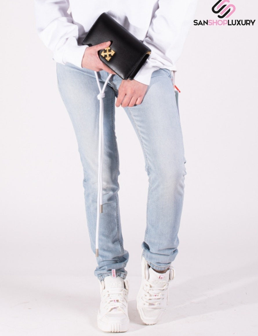 Inverno, Azzurro, Blu, Donna, FW17, Jeans, Off-White, Outlet