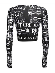Versace Jeans Couture T-Shirt 74HAH222 JS177 - SanShopLuxury - 2023, Abbigliamento, Activewear, Donna, L, M, Manica lunga, Nero, Outlet, Primavera/Estate, SS23, T-Shirt, Versace Jeans Couture
